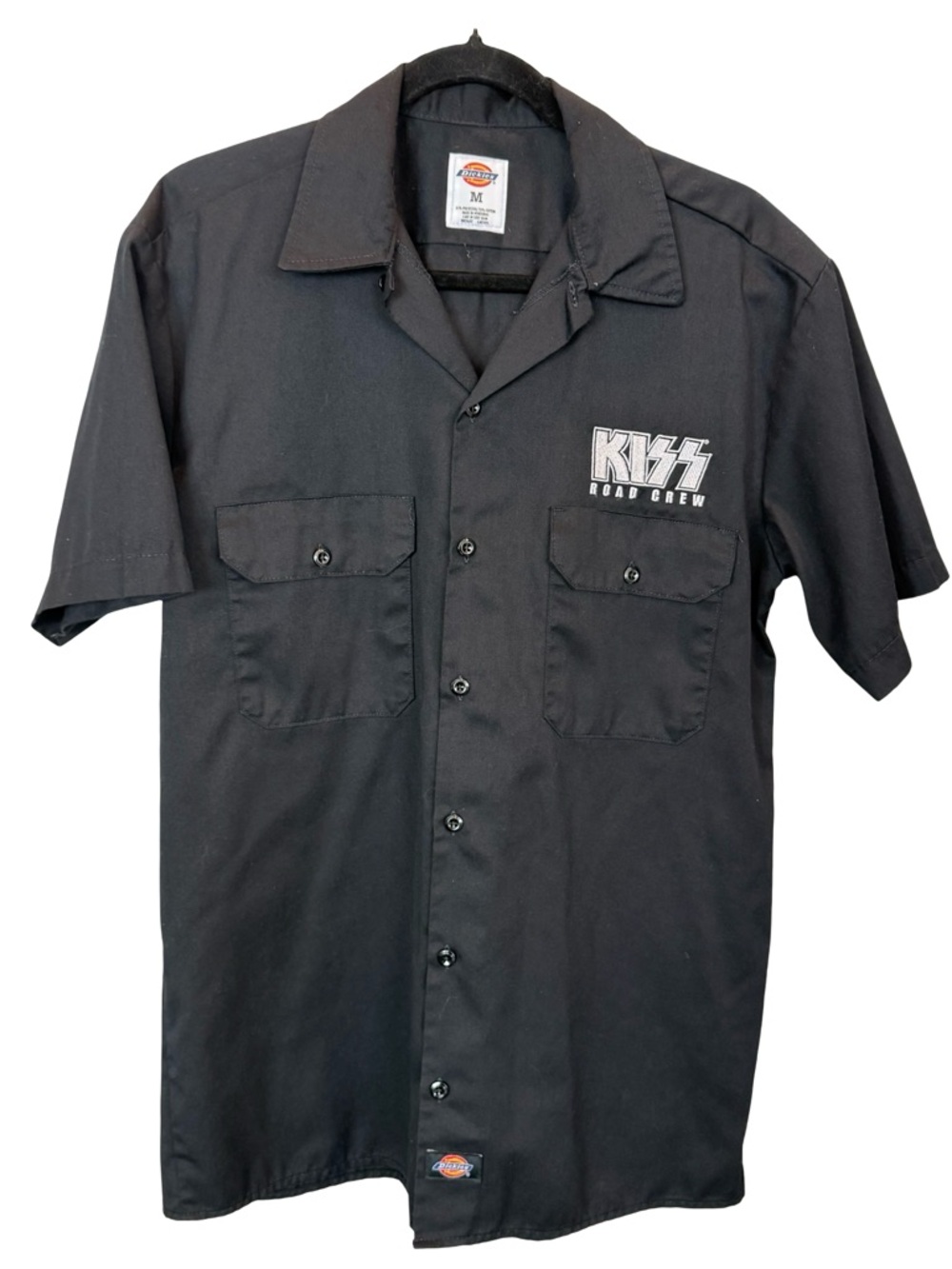 Dickies KISS Road Crew Work Shirt Men’s Medium Black Button Front Mechanic Shirt